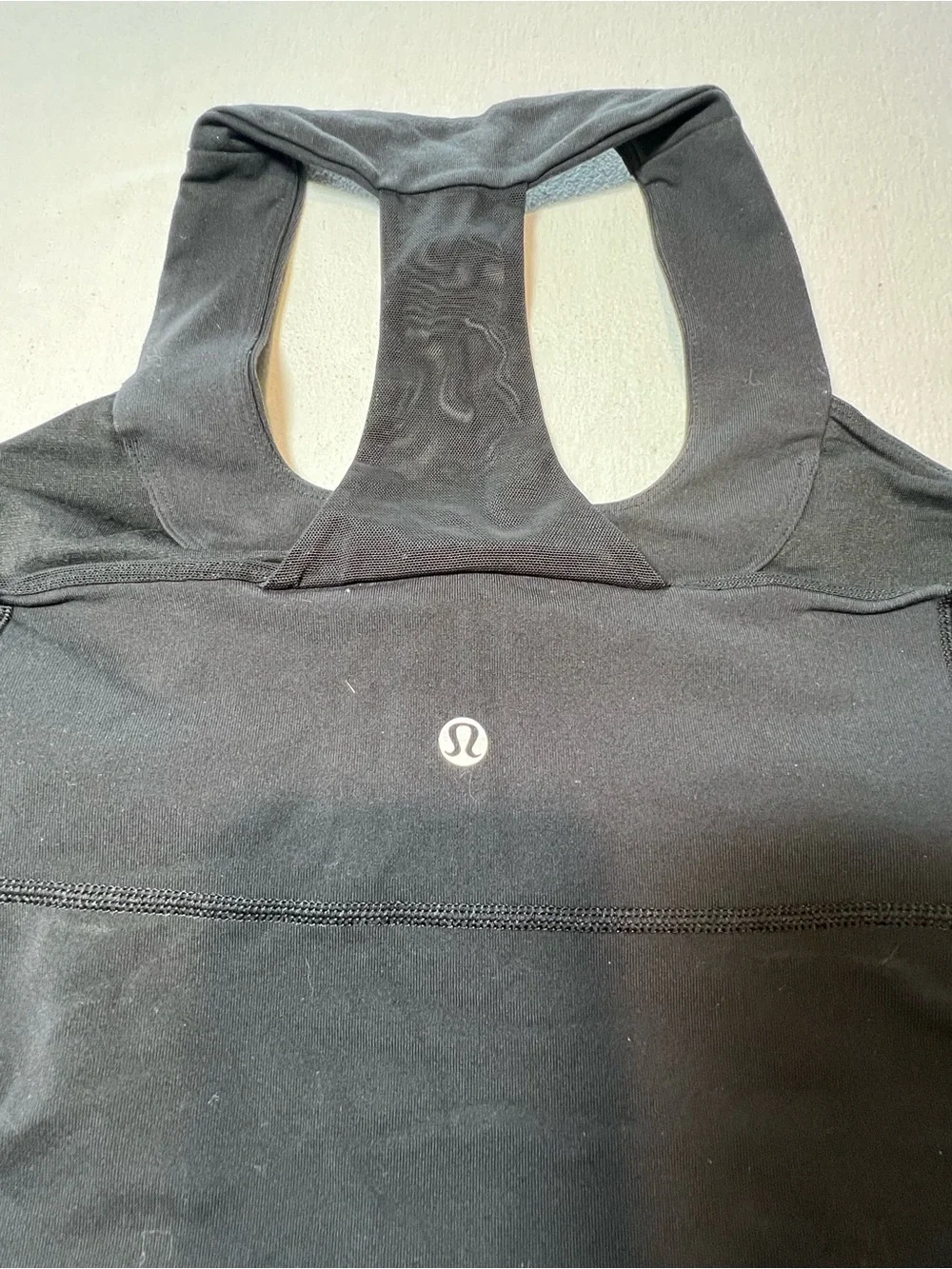lululemon “Push Your Limits Tank” Black and White Striped Halter #W1E62S
